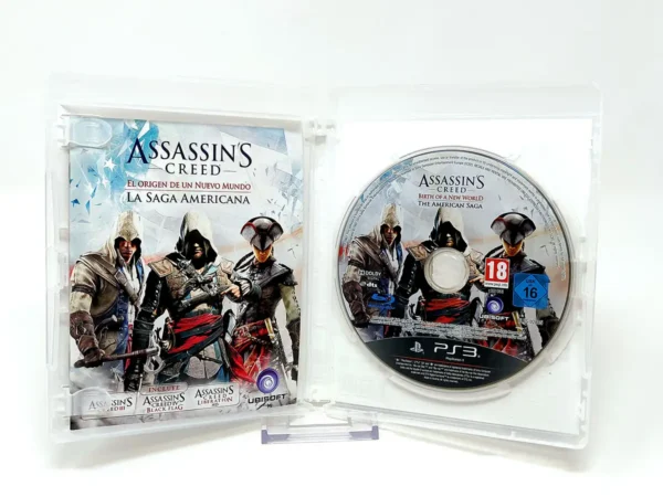 Interior del juego Assassin's Creed: El Origen de un Nuevo Mundo: La Saga Americana (ESP) para PlayStation 3 con disco y manual