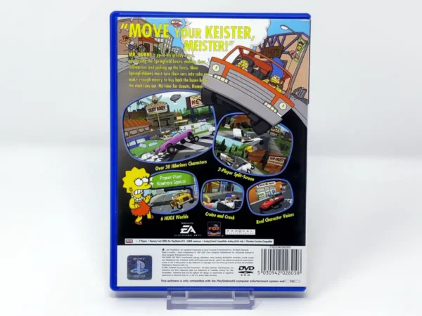 Parte trasera de The Simpsons: Road Rage (ESC) para PlayStation 2, edición PAL Escandinavia