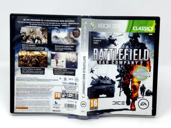 Battlefield: Bad Company 2 (ESP) (Classics) (Carátula) para XBOX 360, edición PAL España, de segunda mano