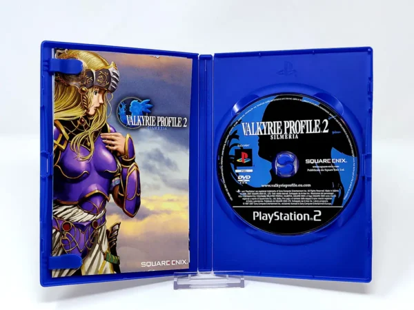Interior del juego Valkyrie Profile 2: Silmeria (ITA) para PlayStation 2 con disco y manual