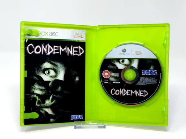 Interior del juego Condemned (ESP) para XBOX 360 con disco y manual