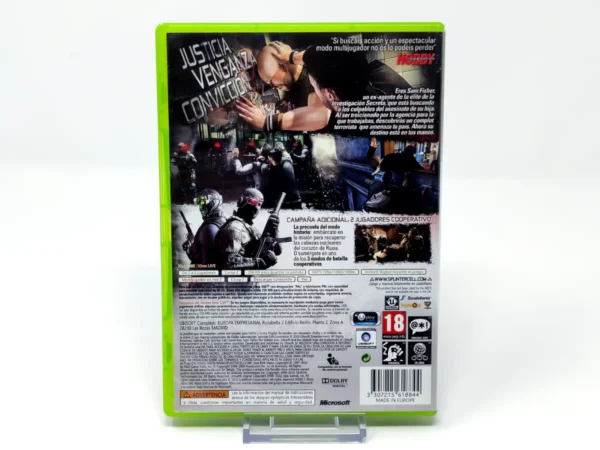 Parte trasera de Tom Clancy's Splinter Cell: Conviction (ESP) (Classics) para XBOX 360, edición PAL España