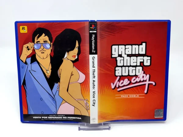 Grand Theft Auto: Vice City (Ed. Pack Doble) (ESP) (Carátula) para PlayStation 2, edición PAL España, de segunda mano
