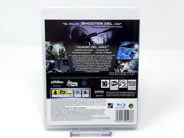 Parte trasera de Call of Duty 4: Modern Warfare (GOTY) (ESP) para PlayStation 3, edición PAL España
