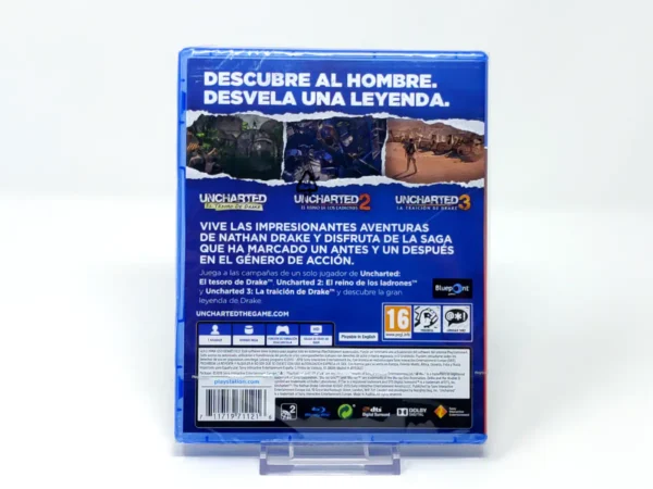 Parte trasera de Uncharted: The Nathan Drake Collection (ESP) (PS Hits) (Precintado) para PlayStation 4, edición PAL España