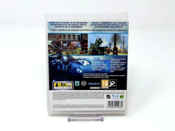 Parte trasera de Falling Skies: The Game (ESP) para PlayStation 3, edición PAL España