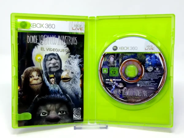 Interior del juego Donde Viven los Monstruos: El Videojuego (ESP) para XBOX 360 con disco y manual