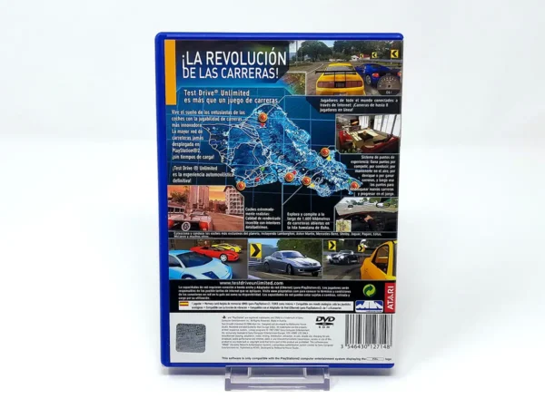 Parte trasera de Test Drive Unlimited (ESP) para PlayStation 2, edición PAL España