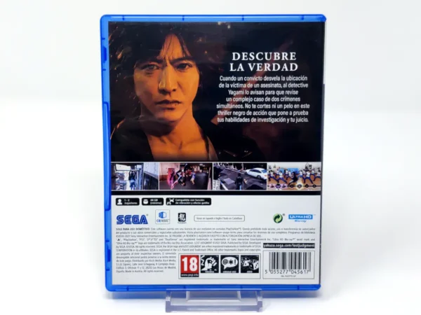Parte trasera de Lost Judgment (ESP) para PlayStation 5, edición PAL España
