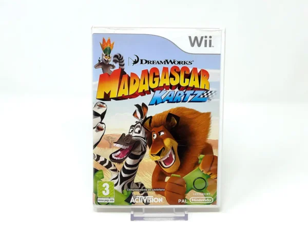 Portada de Madagascar Kartz (ESP) para Nintendo Wii, edición PAL España, de segunda mano