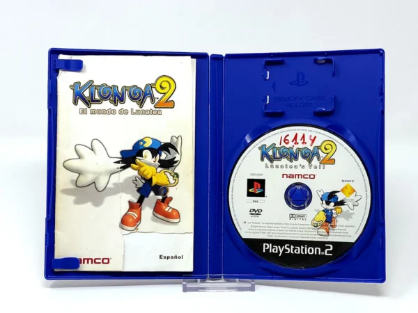 Interior del juego Klonoa 2: El Sueño de Lunatea (ESP) (Rebajado) para PlayStation 2 con disco y manual