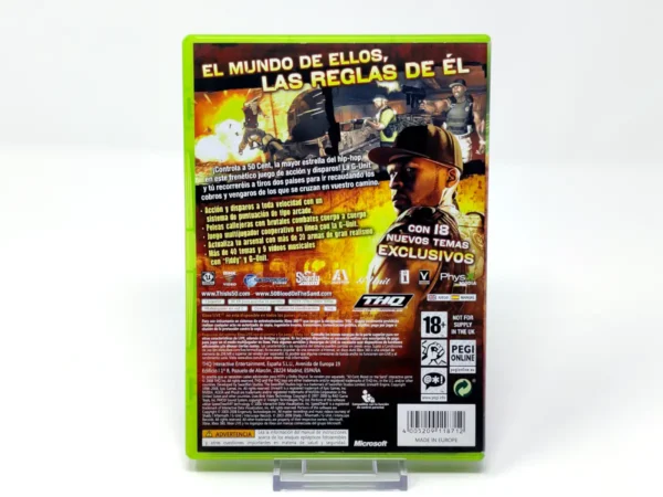 Parte trasera de 50 Cent: Blood on the Sand (ESP) para XBOX 360, edición PAL España