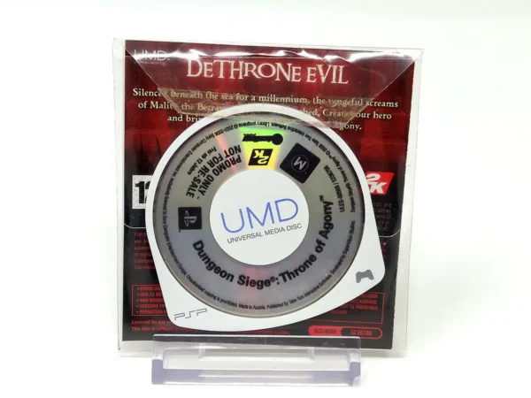 Parte trasera de Dungeon Siege: Throne of Agony (PAL) (Promo) para PSP, edición PAL