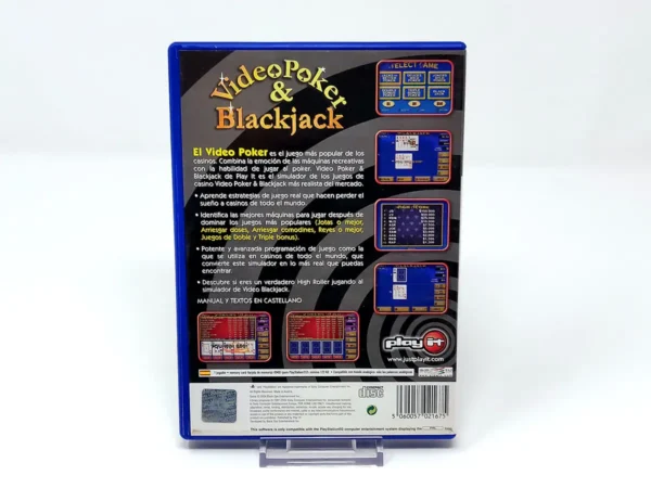 Parte trasera de Video Poker & Blackjack (ESP) para PlayStation 2, edición PAL España