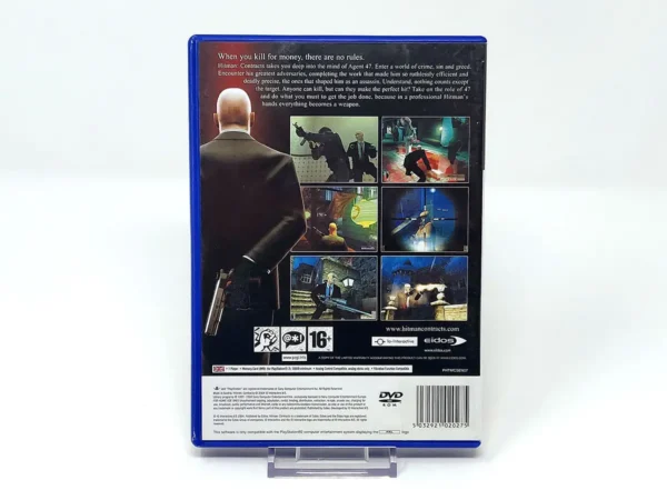 Parte trasera de Hitman: Contracts (UK) para PlayStation 2, edición PAL UK