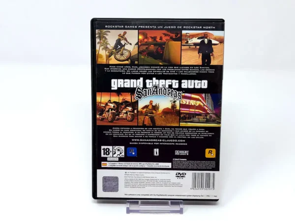 Parte trasera de Grand Theft Auto: San Andreas (ESP) (Rebajado) para PlayStation 2, edición PAL España