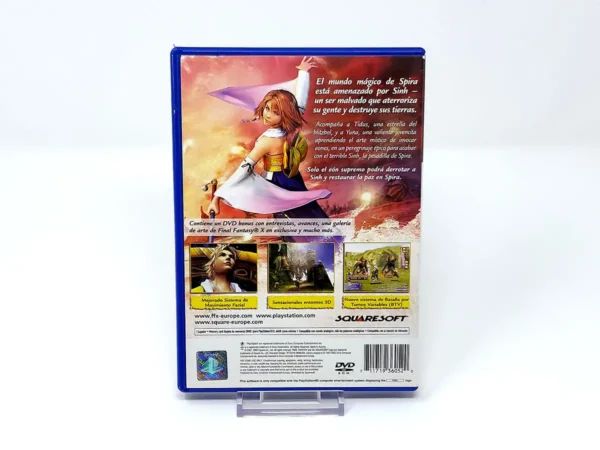 Parte trasera de Final Fantasy X (ESP) (Beyond Final Fantasy) para PlayStation 2, edición PAL España