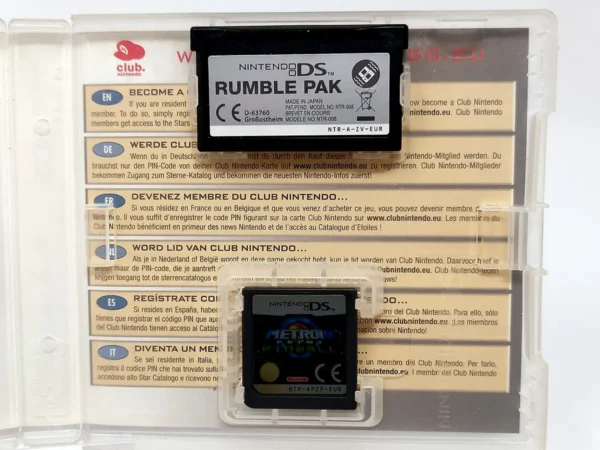 Lateral de la caja de Metroid Prime: Pinball (ESP) para Nintendo DS