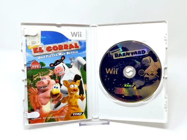 Interior del juego Nickelodeon: El Corral - Una Fiesta muy Bestia (ESP) para Nintendo Wii con disco y manual