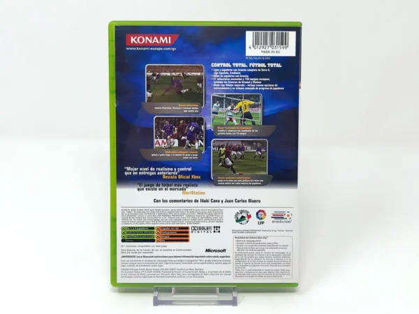 Parte trasera de Pro Evolution Soccer 5 (ESP) para XBOX, edición PAL España