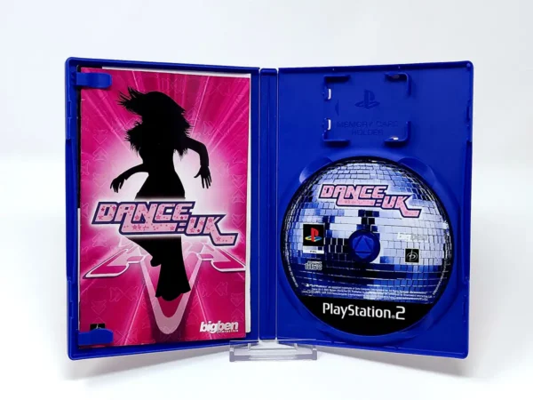 Interior del juego Dance:UK (UK) para PlayStation 2 con disco y manual