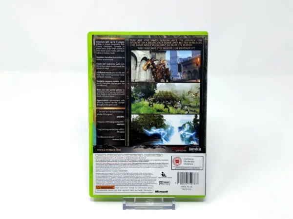 Parte trasera de Two Worlds (UK) para XBOX 360, edición PAL UK