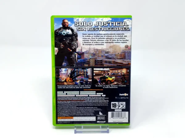 Parte trasera de Crackdown (ESP) para XBOX 360, edición PAL España