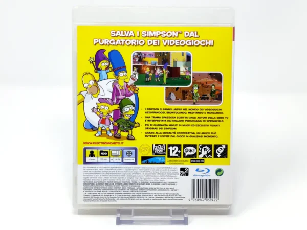 Parte trasera de I Simpson: Il Videogioco (ITA) para PlayStation 3, edición PAL Italia