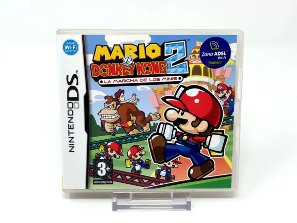Portada de Mario vs. Donkey Kong 2: La Marcha de los Minis (ESP) para Nintendo DS, edición PAL España, de segunda mano