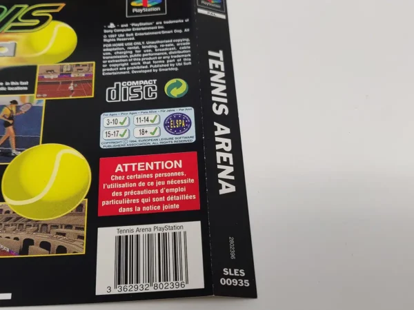 Tennis Arena (ESP) (Carátula) para PlayStation 1, de segunda mano