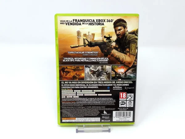 Parte trasera de Call of Duty: Black Ops (ESP) para XBOX 360, edición PAL España