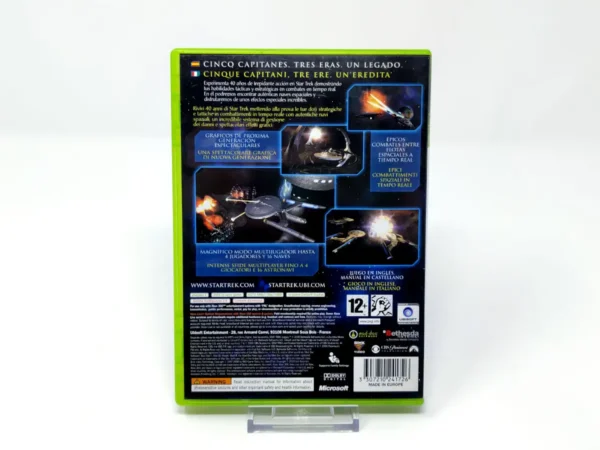Parte trasera de Star Trek: Legacy (ESP) para XBOX 360, edición PAL España