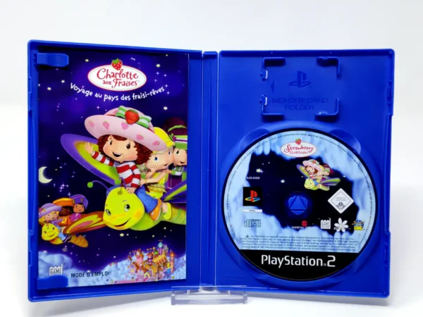 Interior del juego Charlotte aux Fraises: Voyage au pays des fraisi-rêves (FRA) para PlayStation 2 con disco y manual