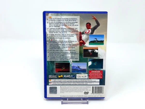Parte trasera de Sunny Garcia Surfing (ESP) para PlayStation 2, edición PAL España