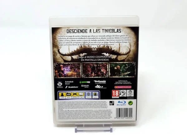 Parte trasera de Hunted: The Demon's Forge (ESP) para PlayStation 3, edición PAL España