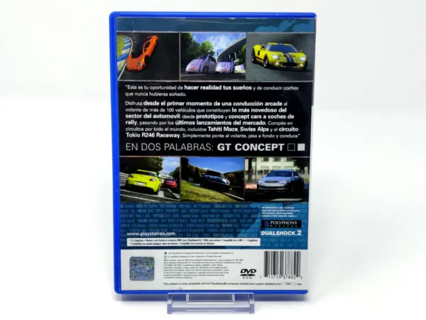 Parte trasera de Gran Turismo Concept: 2002 Tokyo-Geneva (ESP) para PlayStation 2, edición PAL España