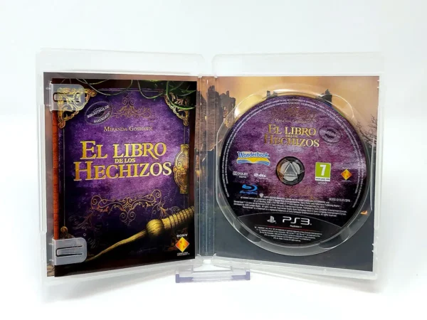 Interior del juego Wonderbook: El Libro de los Hechizos (ESP) para PlayStation 3 con disco y manual