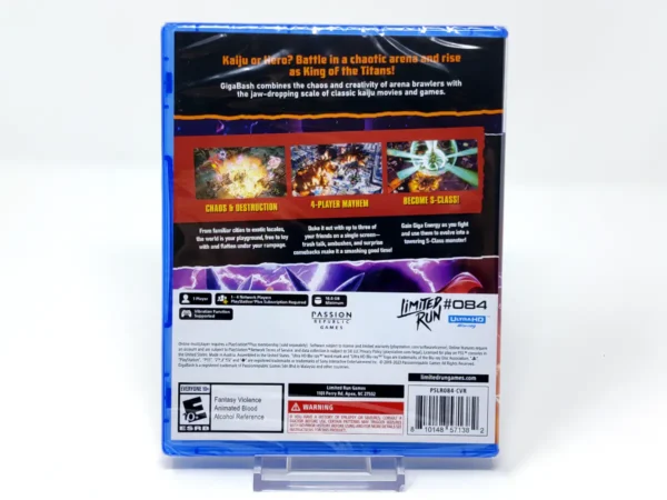 Parte trasera de GigaBash (USA) (Limited Run) (Precintado) para PlayStation 5, edición NTSC USA