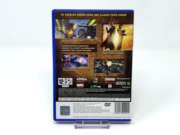 Parte trasera de X-Men Legends II: El Ascenso de Apocalipsis (ESP) para PlayStation 2, edición PAL España