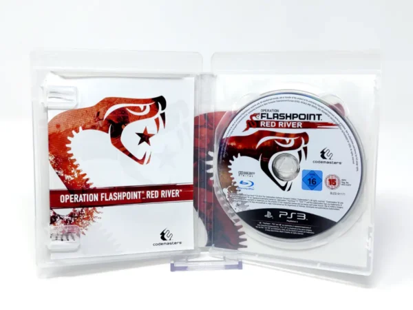 Interior del juego Operation Flashpoint: Red River (UK) para PlayStation 3 con disco y manual