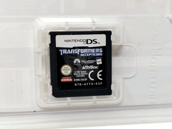 Lateral de la caja de Transformers: Decepticons (ESP) para Nintendo DS