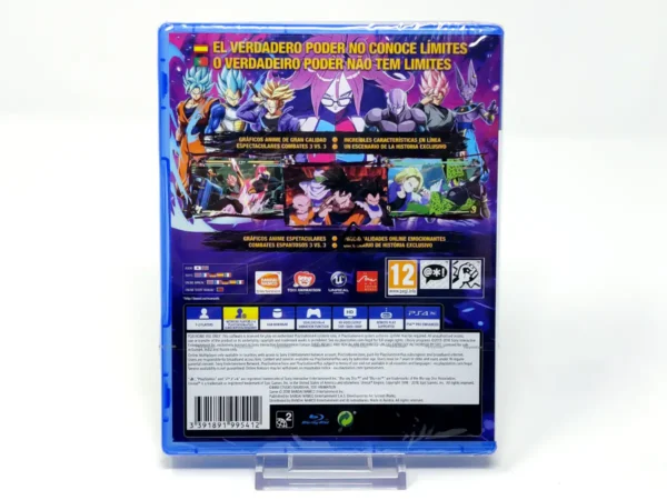 Parte trasera de Dragon Ball Fighter Z (ESP) (Precintado) para PlayStation 4, edición PAL España