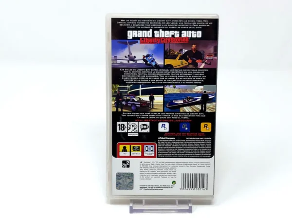 Parte trasera de Grand Theft Auto: Liberty City Stories (ESP) (Con Mapa) para PSP, edición PAL España
