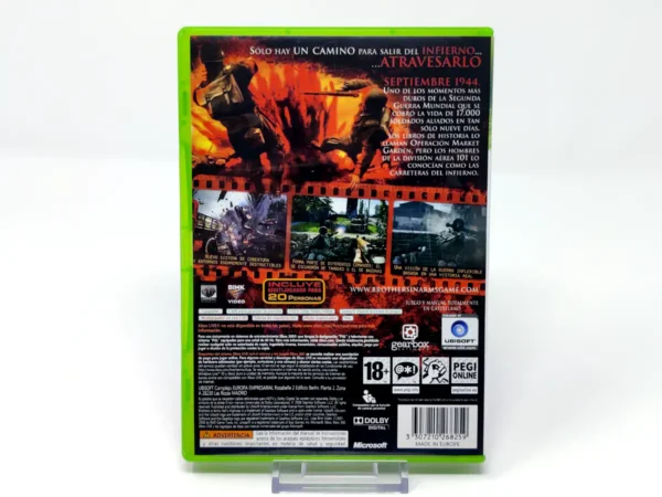 Parte trasera de Brothers in Arms: Hell's Highway (ESP) para XBOX 360, edición PAL España