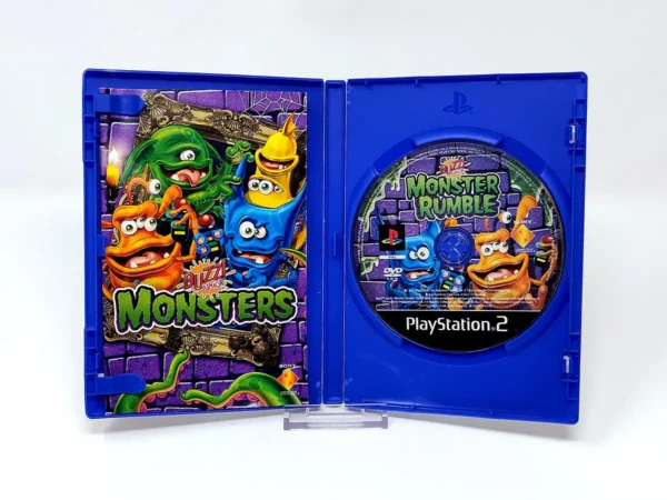 Interior del juego Buzz! Junior: Monster Rumble (UK) para PlayStation 2 con disco y manual