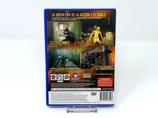 Parte trasera de Tom Clancy's Splinter Cell: Pandora Tomorrow (ESP) para PlayStation 2, edición PAL España