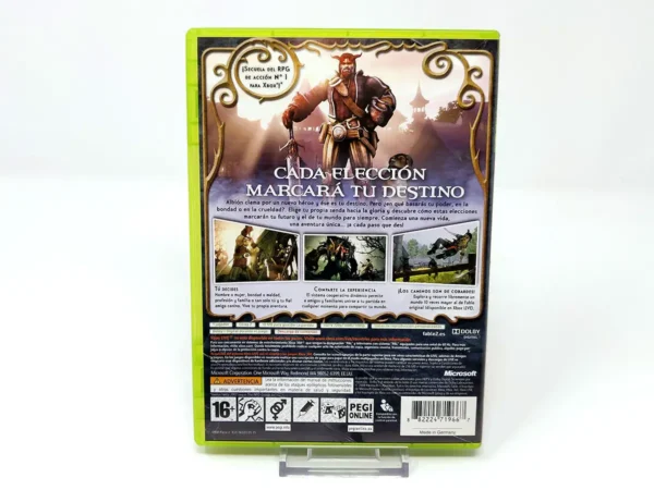 Parte trasera de Fable II (ESP) para XBOX 360, edición PAL España