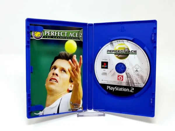 Interior del juego Perfect Ace 2: The Championships (UK) para PlayStation 2 con disco y manual