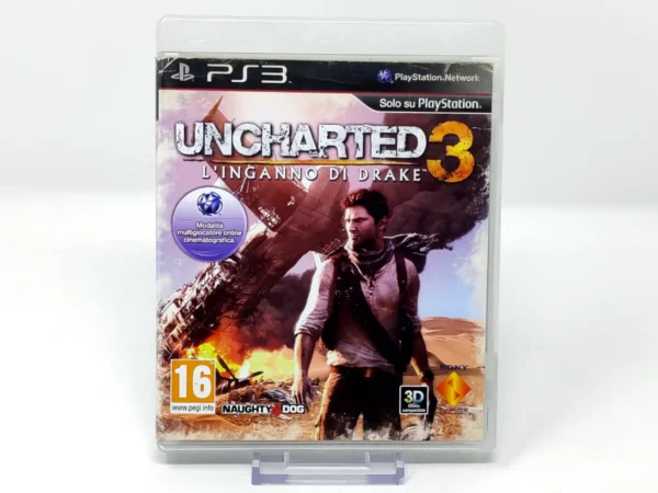 Portada de Uncharted 3: L'Inganno Di Drake (ITA) (Rebajado) para PlayStation 3, edición PAL Italia, de segunda mano