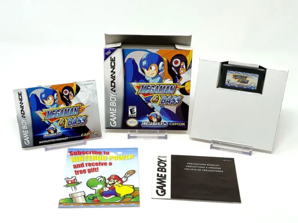 Interior del juego Megaman & Bass (USA) para Nintendo Game Boy Advance con disco y manual